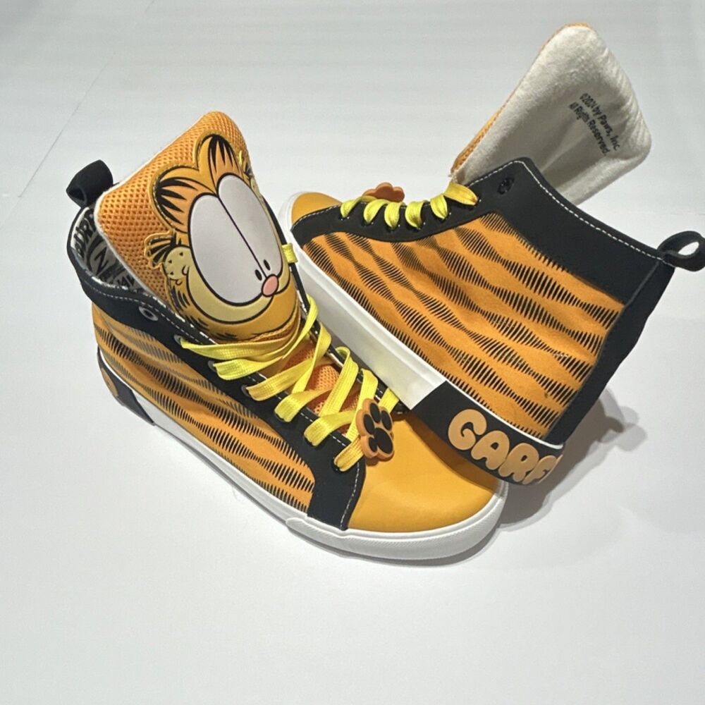 Ground Up Garfield High Top Canvas Sneakers Orange/Black Men's 9 / Women 10 1/2
